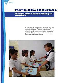 Apoyo Primaria Español 3er grado Bloque 2 lección 4 Práctica social del lenguaje 6, Investigar sobre la historia familiar para compartirla
