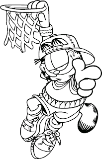 Garfield Play Basket Ball Coloring Pages