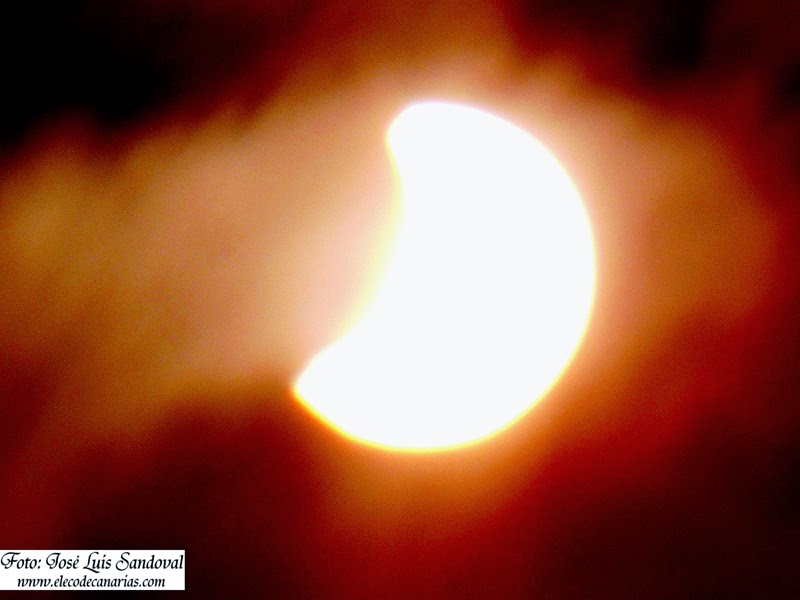 Foto eclipse parcial de sol 20 marzo Las Palmas de Gran Canaria