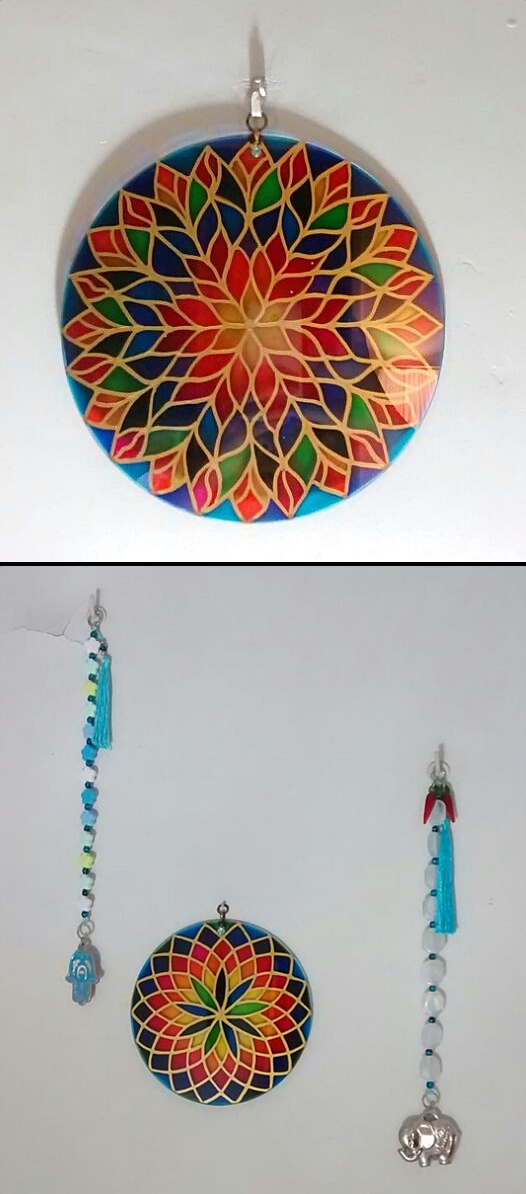 Mandalas decorativas com 23 cm de diâmetro
