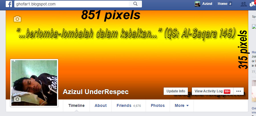 Ukuran dan Cara Membuat Background atau Sampul Facebook