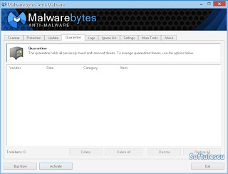 Malwarebytes Anti-Malware - Carantina