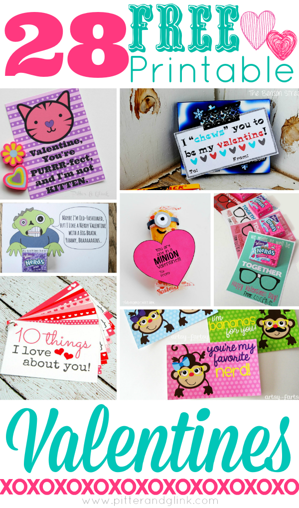 PitterAndGlink 28 Free Printable Valentines
