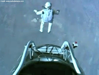 LIVE VIDEO - Mission To The Edge of Space –  Jumping From Capsule (2) 10-14-12
