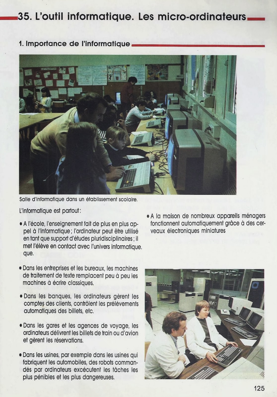 Leçons de choses: 35. L'outil informatique. Les micro-ordinateurs