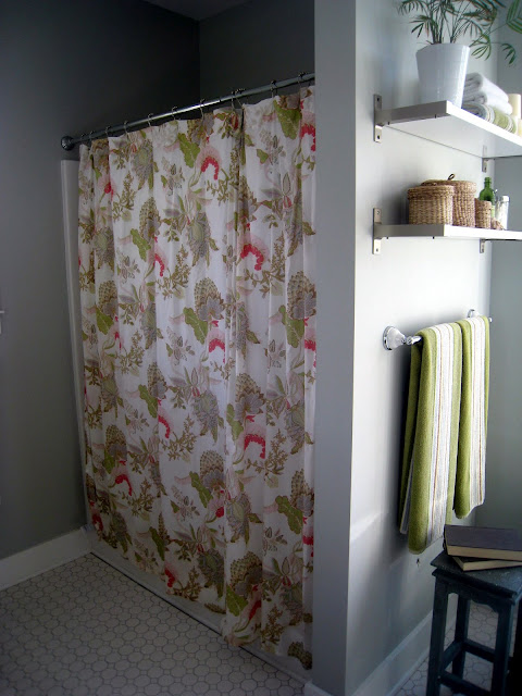 A shower curtain