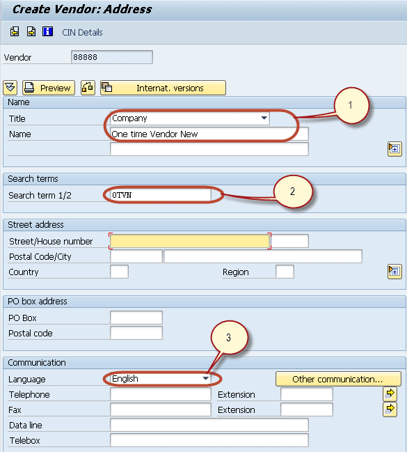 SAP FICO Central How to Create One Time Vendor Master Data