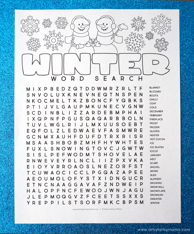 Winter Free Printable Word Search