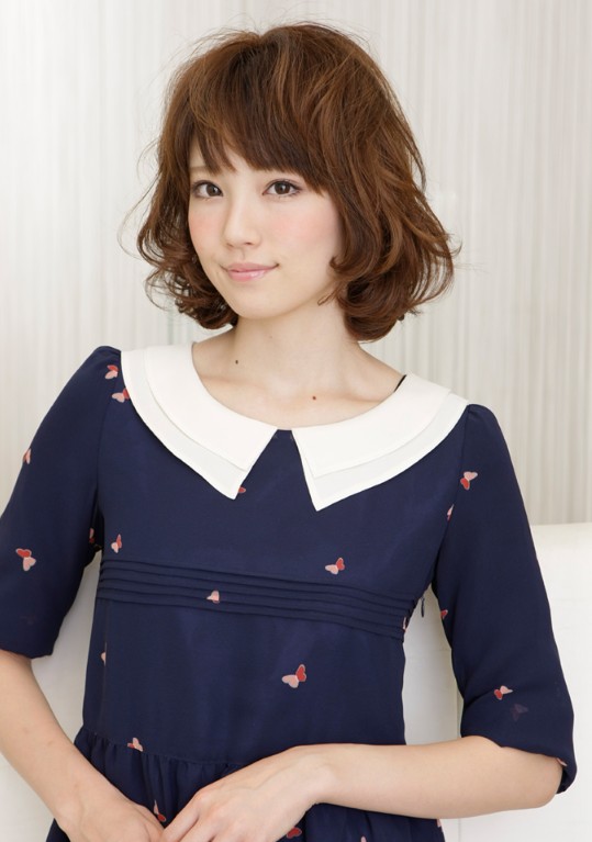 Download this Short Japanese Bob Hairstyle Layered Cut With Bangs picture