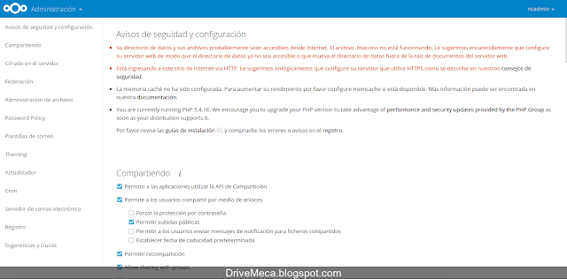 DriveMeca instalando Nextcloud en Linux Ubuntu o Linux Centos paso a paso