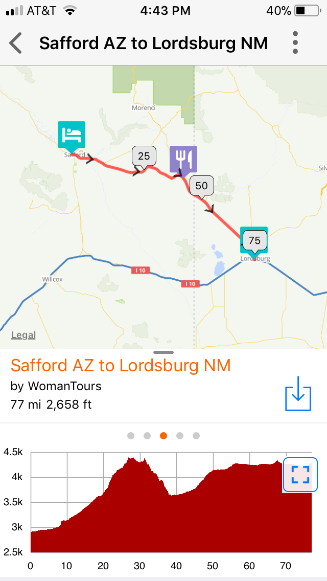 Safford, AZ to Lordsburg, NM