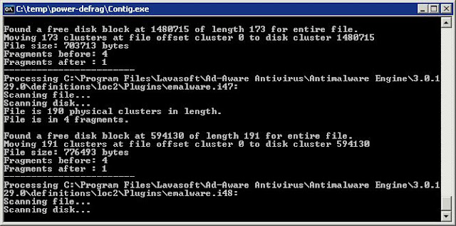 Supratim Sanyal's Blog: Power Defragmenter GUI invokes Windows Sysinternals Contig for three passes Supratim Sanyal's Blog: Power Defragmenter GUI invokes Windows Sysinternals Contig for three passes