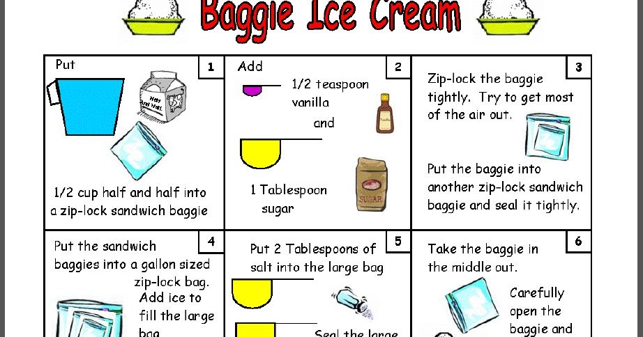 Classroom Freebies: Baggie Ice Cream Recipe in Pictures