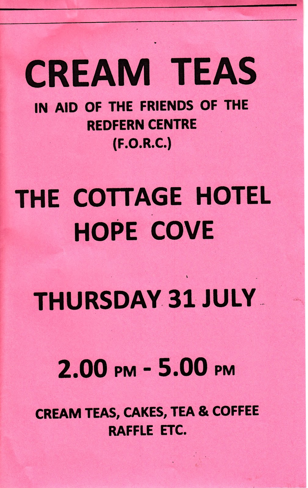 The Cottage Hotel, Hope Cove Redfern Health Centre, Cream Teas......