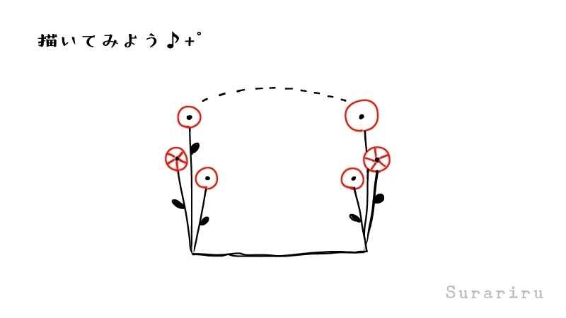 フレーム 枠のイラストの簡単かわいい描き方 手書き ボールペンイラストと水彩 遠北ほのかのsurariru