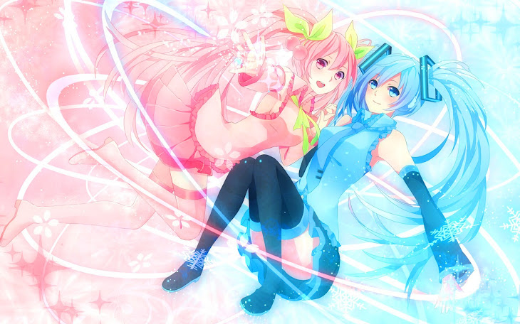 Sakura Miku and Hatsune Miku - Vocaloid
