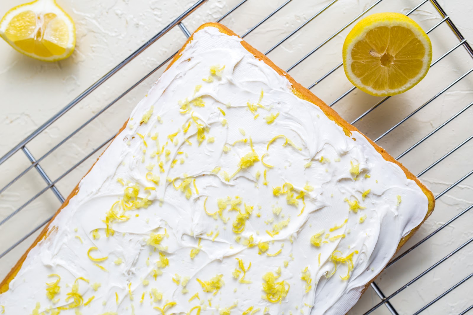 Lemon Cake recipe cake on cooling rack
