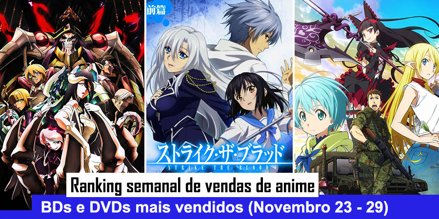 Vendas de BD/DVD de Animes (Novembro 21 - 27) - Ranking Semanal -  IntoxiAnime
