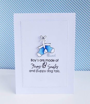 Your Next Stamp Welcome baby, Copic markers, CAS card, Quillish, baby card, Card for new parents, Congratulations card, Cards by Ishani, clean and simple card, quick card, card for baby boy