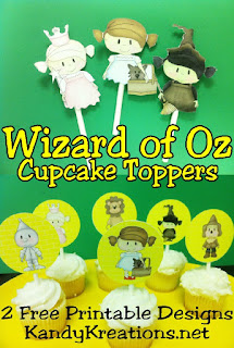 Are you throwing a Wizard of Oz party? Add these printable cupcake toppers to your party and you'll be a Wonderful Wizard too.  These Wizard of Oz cupcake toppers come in two styles so you can pick which ones work best for your party. Click now to get yours.