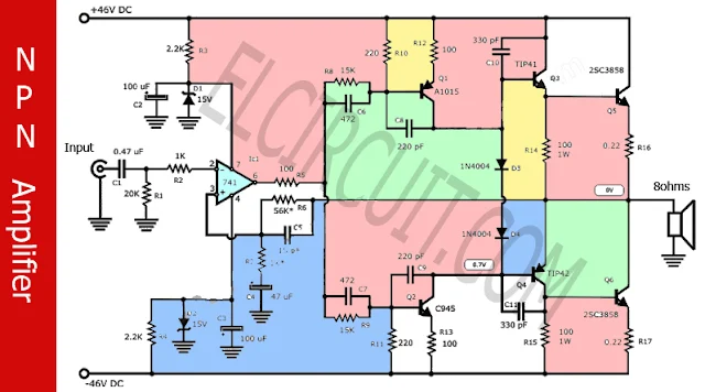 NPN Power amplifier circuit