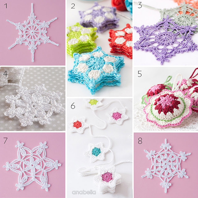 8 Christmas crochet ornaments and stars patterns by Anabelia Craft Design 8 Christmas crochet ornaments and stars patterns by Anabelia Craft Design