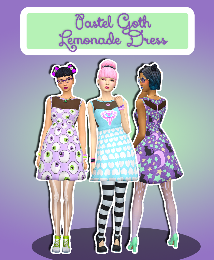 Sims 4 Ccs The Best Pastel Goth Mini Skirt Crop Top And Dresses By