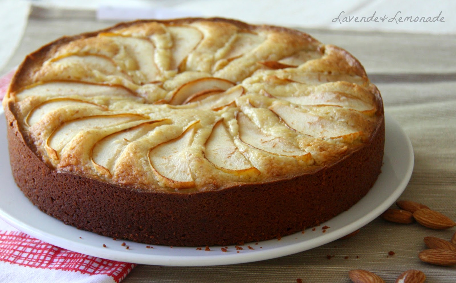 French Almond Yogurt Cake with Pears - Recipe and Tutorial from Lavende & Lemonade