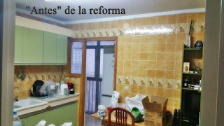 Foto enviada por mi cliente, de su cocina "antes" de la reforma