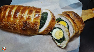 Rollo de hojaldre relleno