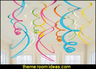 Multi-Color Plastic Swirl Decorations Dr. Seuss party theme - Dr. Seuss Birthday Party - Dr. Seuss Party Decor - Dr. Seuss Party Supplies - Dr. Seuss birthday party supplies - Dr Seuss party decorations - Dr Seuss wall decals - Dr Seuss party standups Multi-Color Plastic Swirl Decorations