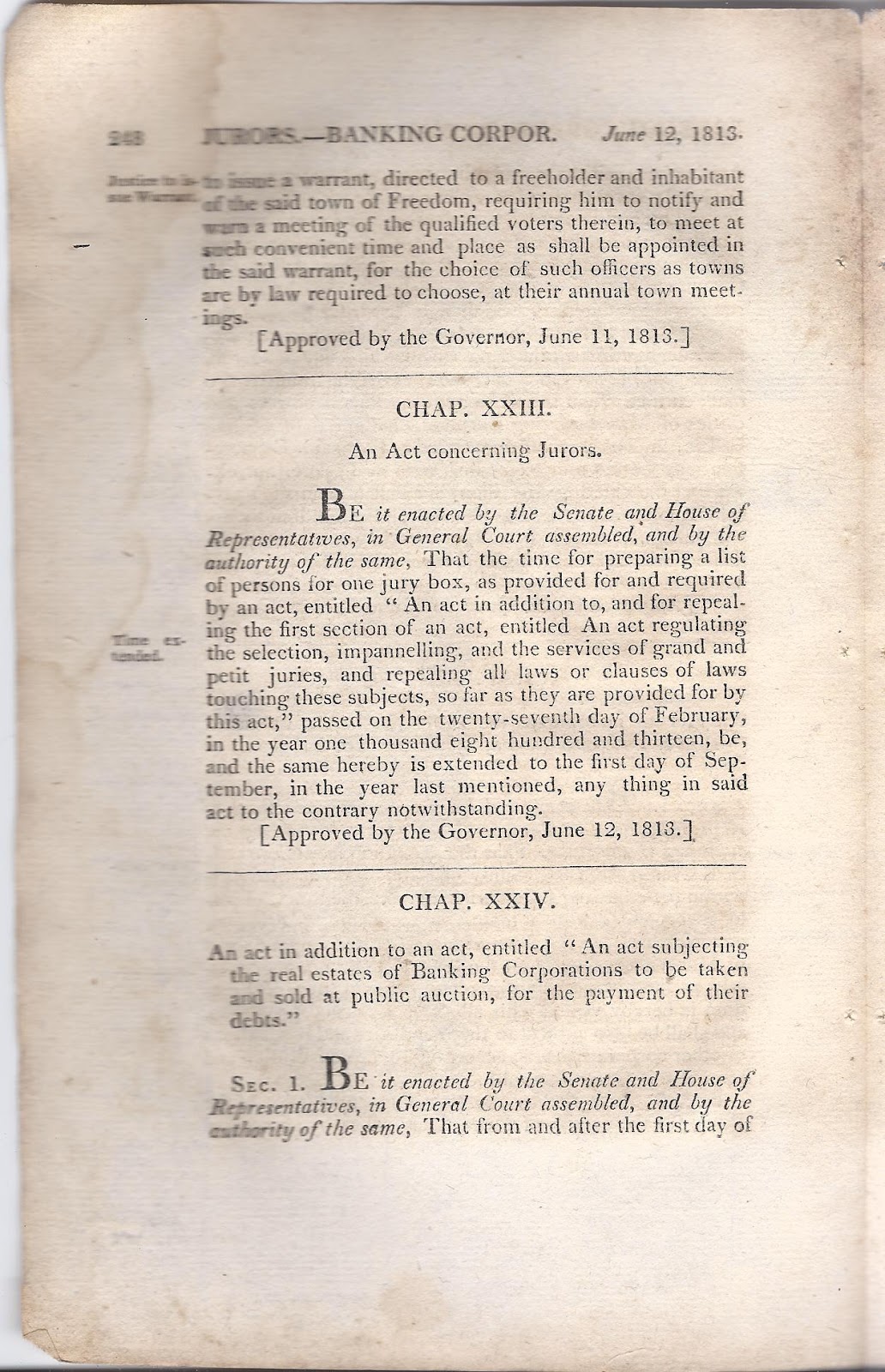 Heirlooms Reunited 1813 Law Creating Town of Freedom, Maine, from