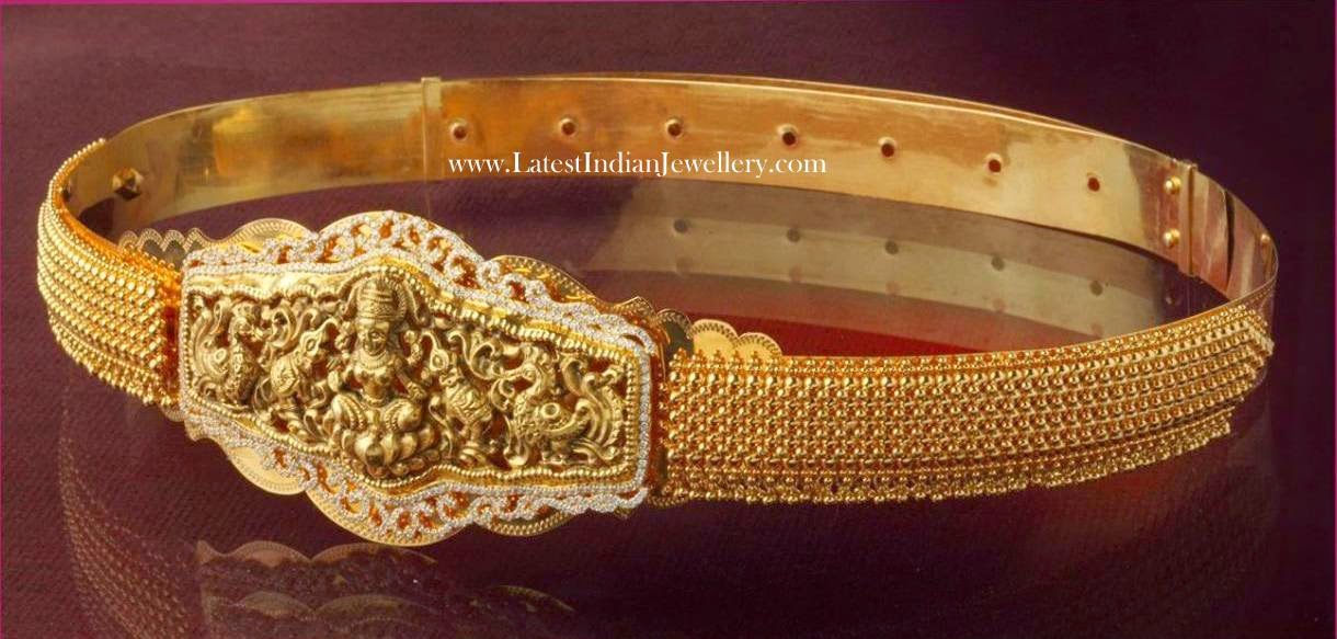 Diamond Studded Lakshmi Waist Belt - Latest Indian Jewellery Designs