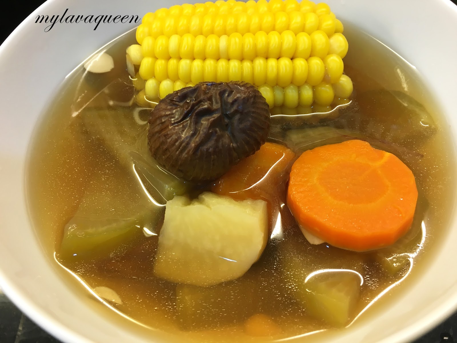 GREEN RADISH, CARROT, POTATO AND CORN SOUP Lava Queen