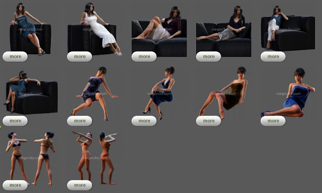 3dsMax高精度11個女性3D模型下載