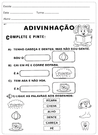 Atividades de português 1° ano imprimir