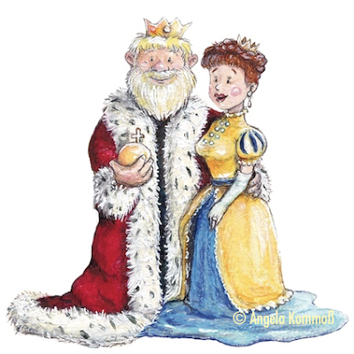 Kinderbuchillustration, children's book illustration, royal couple, König, Königin