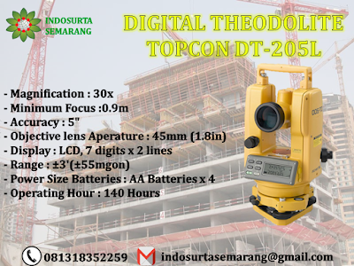 Jual Theodolite digital topcon DT-205L Semarang