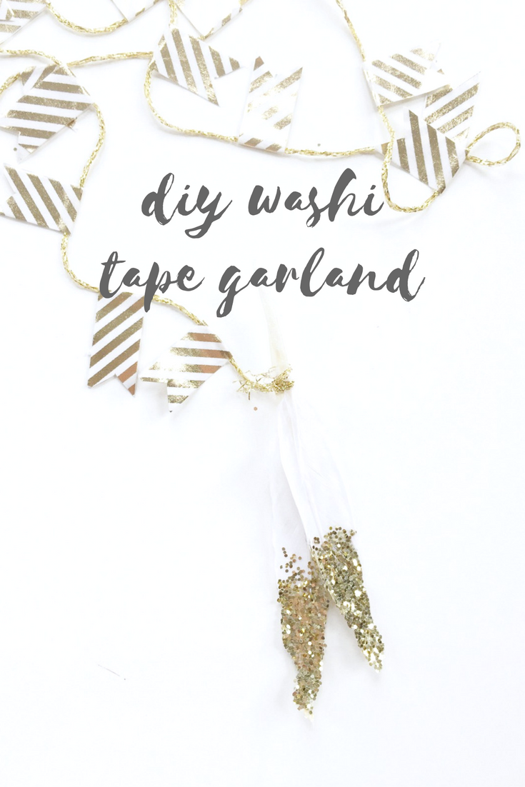 diy garland, gold glitter, DIY christmas, garland making, washi tape ideas, washi tape crafts