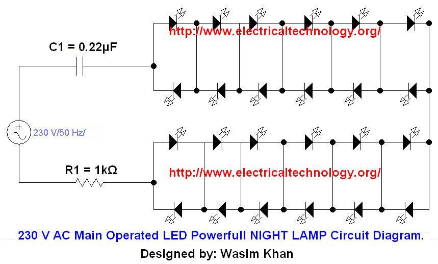 230 V 50Hz AC (or 110V 60Hz) Main Operated LED Powerful NIGHT LAMP