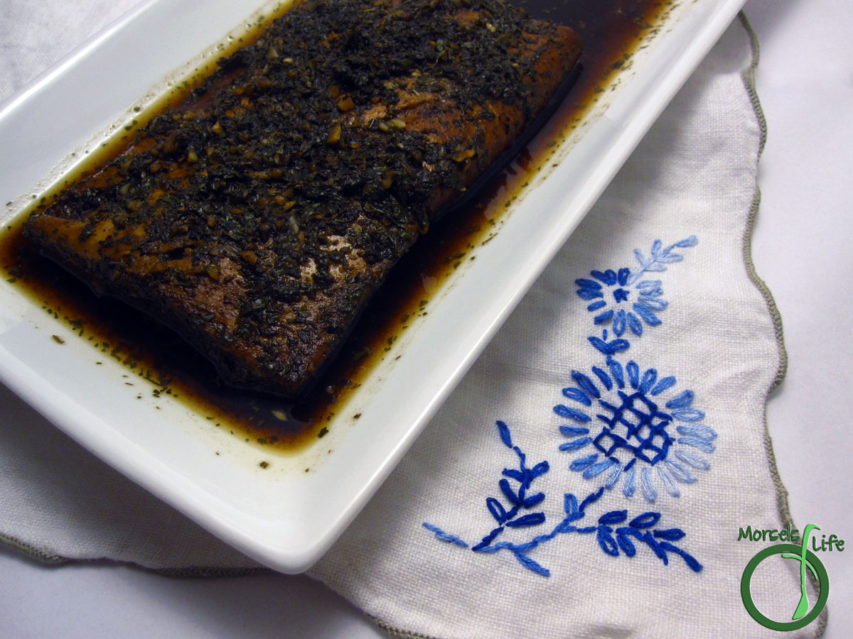 Morsels of Life - Balsamic Salmon - A sweetly tangy salmon with basil, cilantro, and garlic in a balsamic sauce.