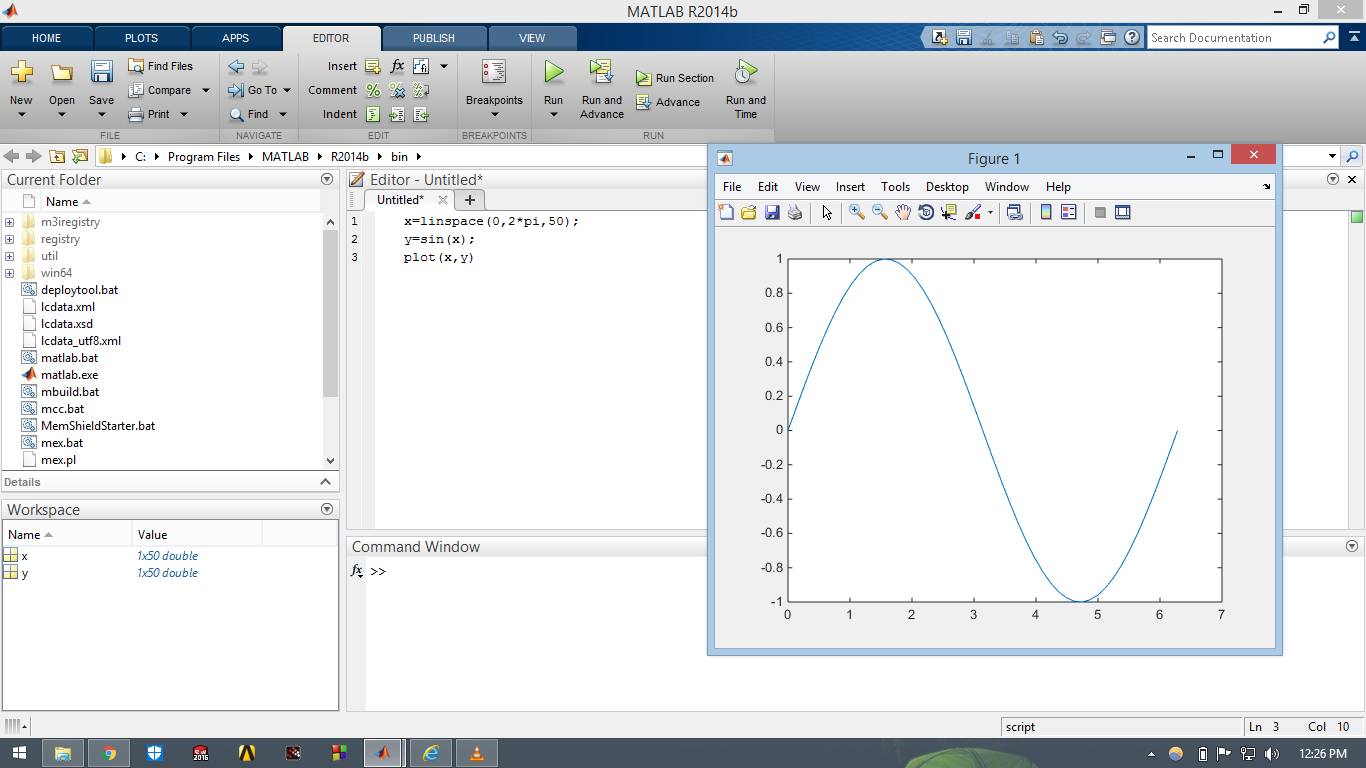 CAD CAM CAE TUTORIALS: How to plot 2d graph in MATLAB