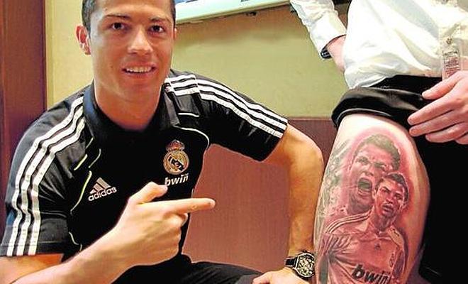 REAL MADRID GIRLS™: Cristiano Ronaldo is tattoo on the thigh.