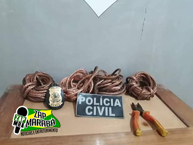 A polícia civil prendeu ladrão de cabos de energia