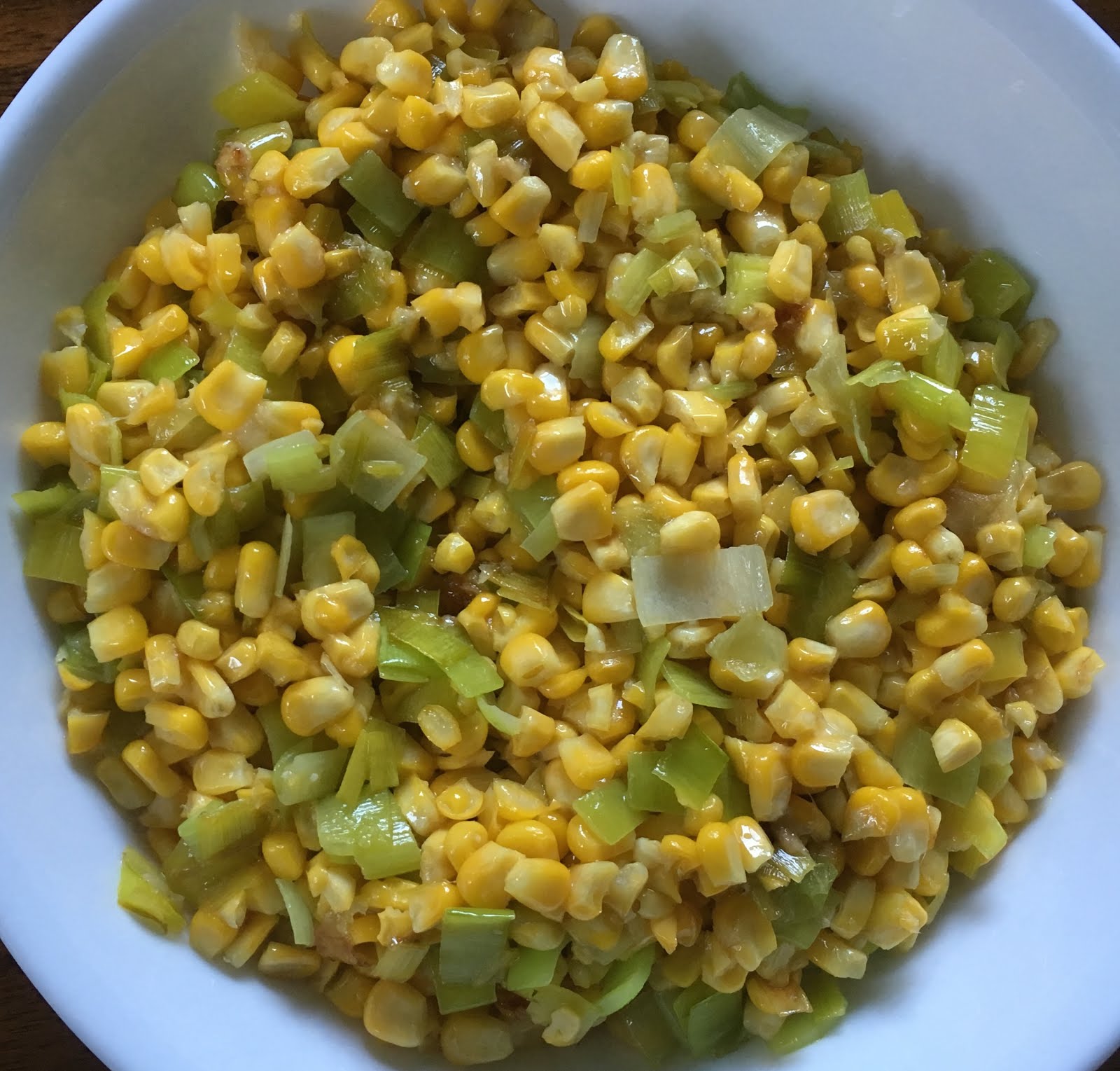 5 Element Food Sautéed Corn and Leeks