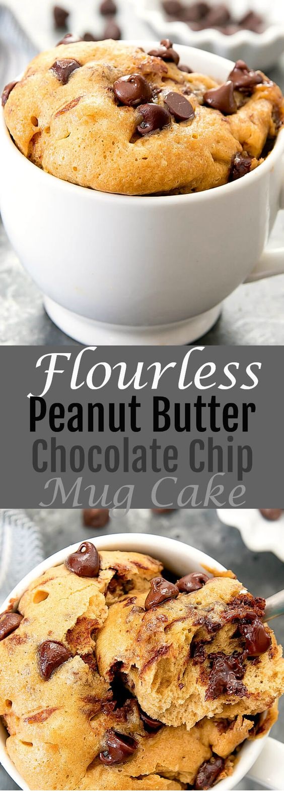 Flourless Peanut Butter Chocolate Chip Mug Cake