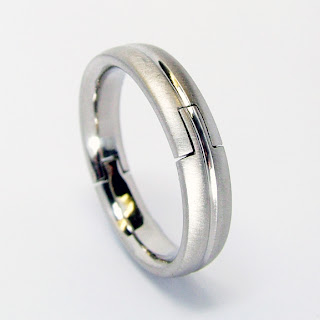 Jewelled Palladium Hinged Ring A Hand Made Hinged Wedding Ring In Palladium For Lady With Arthritic Finger Joints