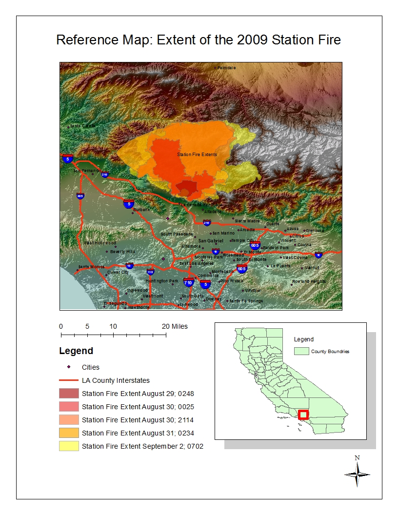 Geography 7 Lab 8 Mapping the Station Fire in ArcGIS