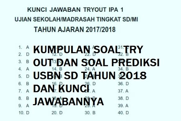 Soal Try Out Usbn Sd Tahun 2018 Dan Kunci Jawabannya