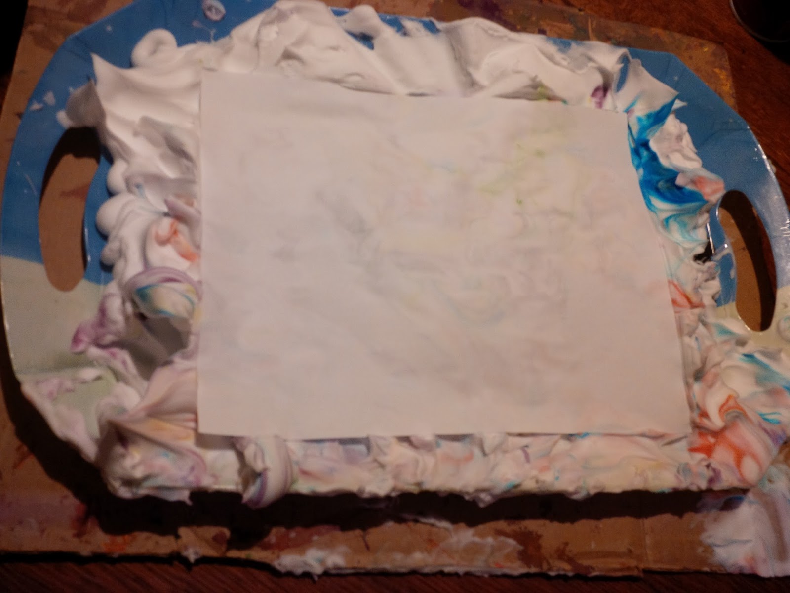 Baby and Me Shaving Cream Swirl Art Father's Day Craft Idea